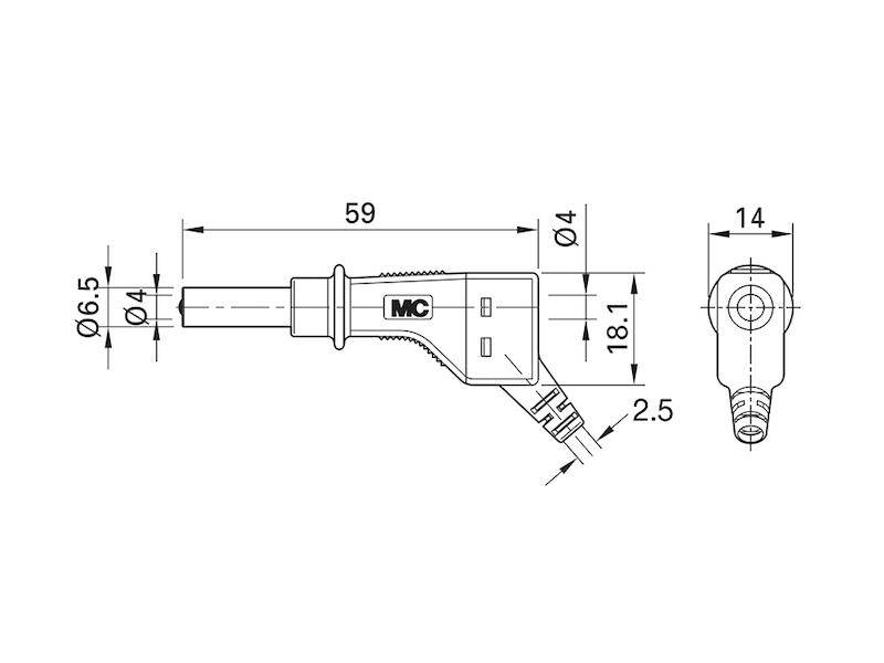 Straight blade plug Plug, straight Pin diameter: 4 mm Green, Yellow Stäubli XZGL-425 1 pc(s)-2