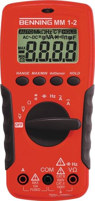Benning MM 1-2 Handheld multimeter Digital CAT II 1000 V, CAT III 600 V Display (counts): 2000-3