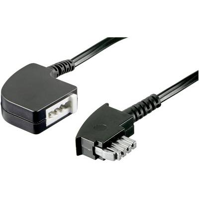 Socket and plug of a black telephone cable with special connectors that ensure a stable connection.
