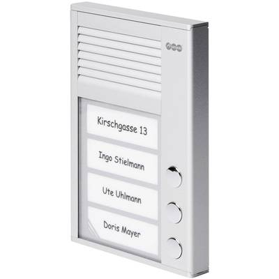 Image of Auerswald TFS-Dialog 203 Door intercom Corded Complete kit 3 flat building Silver
