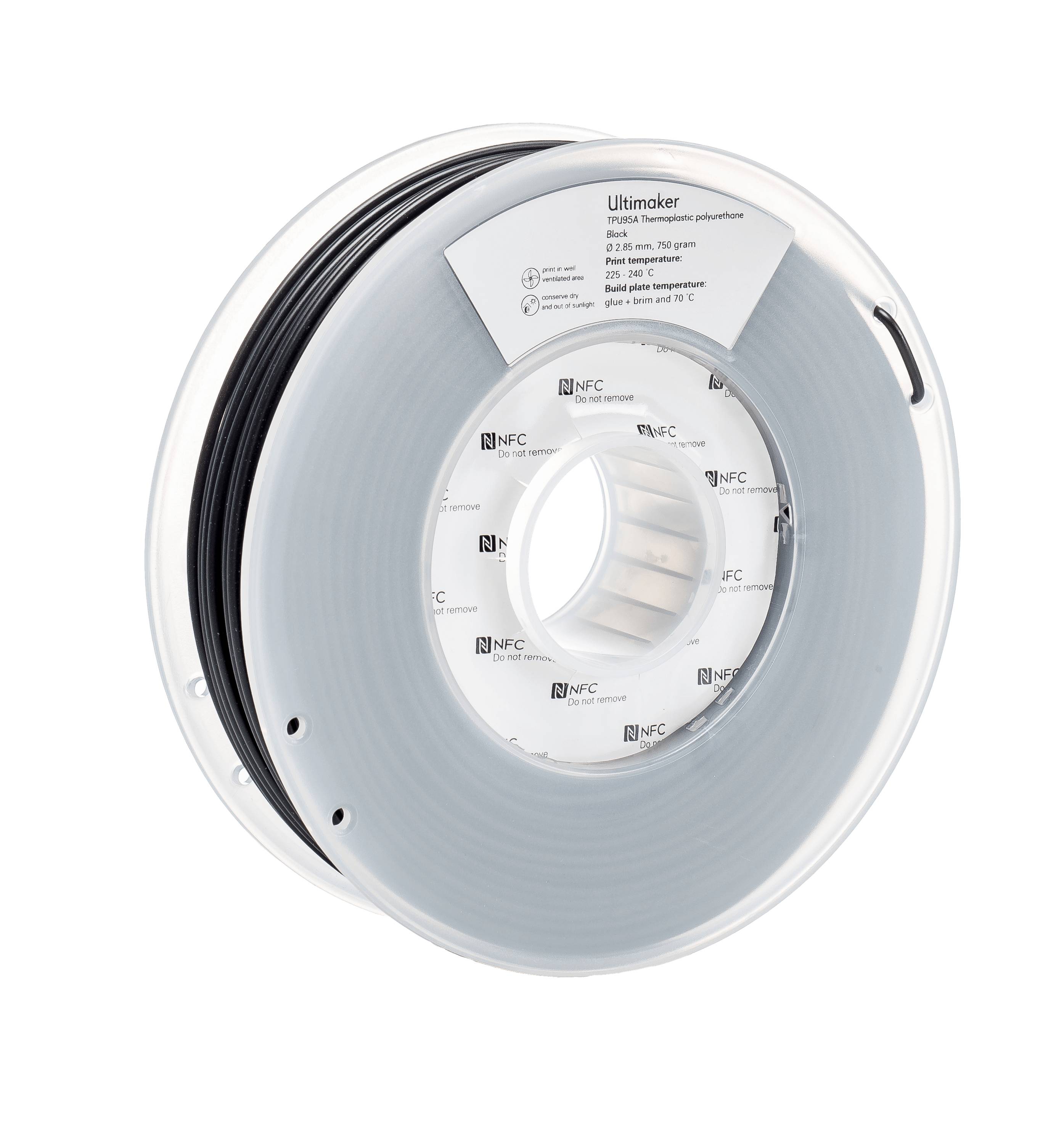 UltiMaker TPU - M0369 Black 750 - 215194 1756 Filament TPU Semi-flexible 2.85 mm 750 g Black 1 pc(s)-5