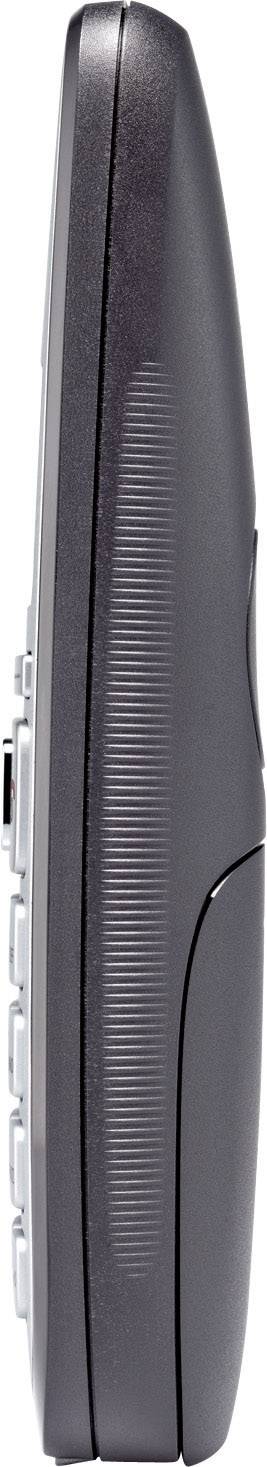Single-sided view of a black remote control with multiple buttons on the left side.