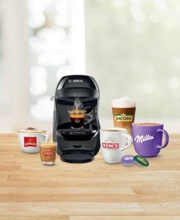 Bosch Haushalt Happy TAS1002N Capsule coffee machine Black Display, One Touch-1