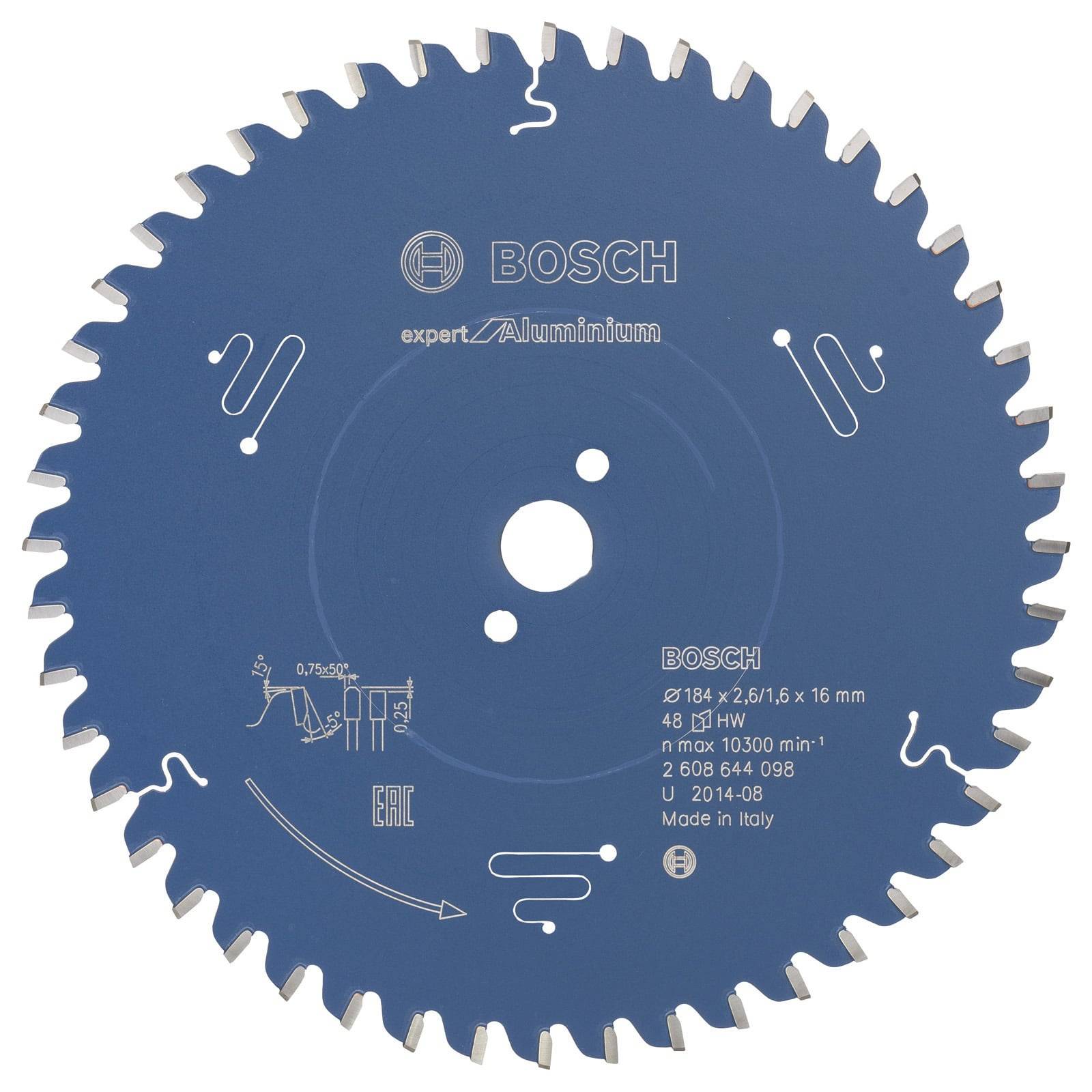 Bosch Accessories Expert for Aluminium 2608644098 Circular saw blade 184 x 16 x 1.6 mm Number of cogs: 48 1 pc(s)-3