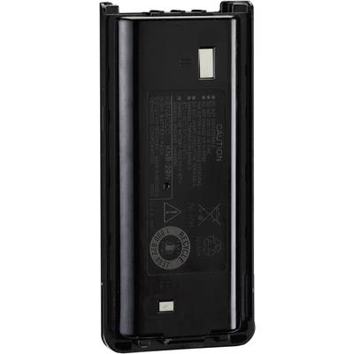 A black battery with recycling and safety warning labels. Suitable for Kenwood electronic devices.
