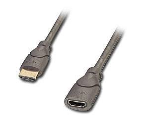 LINDY HDMI Cable extension HDMI-A plug, HDMI-A socket 1.00 m Black 41314 HDMI cable-1