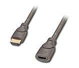 LINDY HDMI Cable extension HDMI-A plug, HDMI-A socket 1.00 m Black 41314 HDMI cable-2