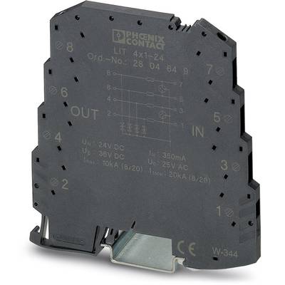 A Phoenix Contact electronic switching relay module, model LIT 4x1-24, with connections for inputs and outputs, specified for 24V DC.
