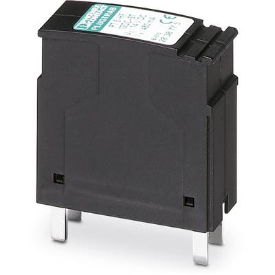 A black electronic component with metal terminals, likely a relay or switch, marked with technical data.