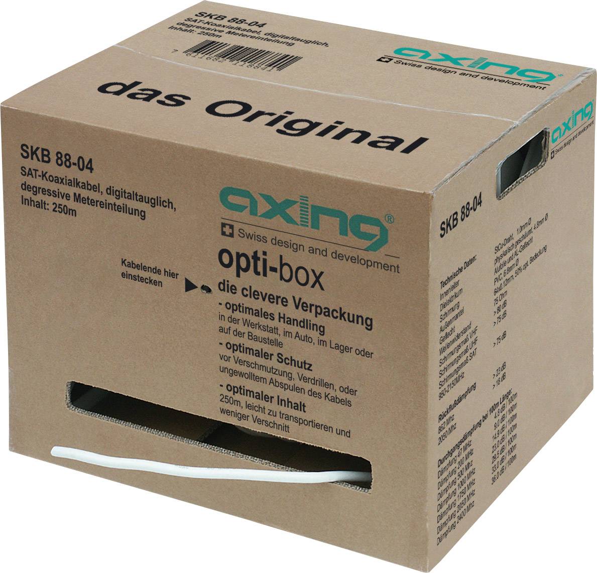 Axing SKB 89-04 Coax Outside diameter: 6.80 mm 75 Ω 90 dB White 250 m