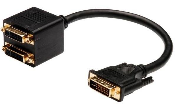 Digitus DVI Y cable DVI-I 24+5-pin plug, DVI-I 24+5-pin socket 0.20 m Black AK-320401-002-S DVI cable-5
