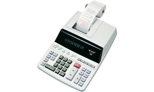 Sharp EL-2607PG Calculator with built-in printer White Display (digits): 12 mains-powered (W x H x D) 221 x 78 x 327 mm-2