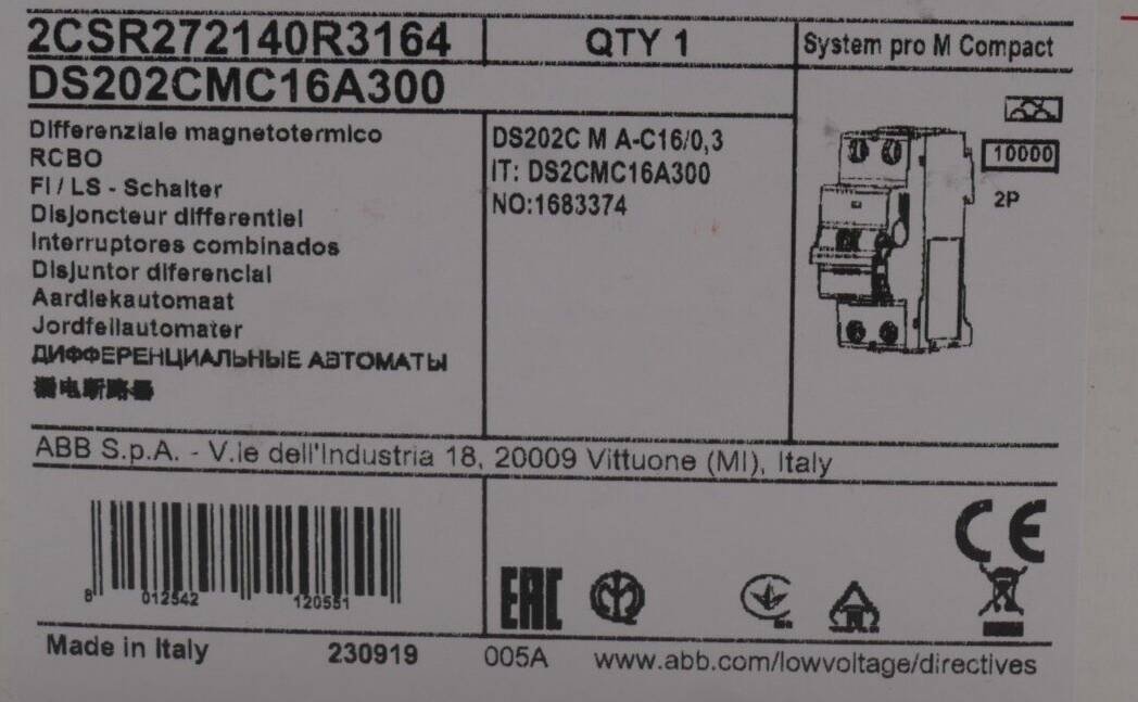 ABB 2CSR272140R3164 RCBO 2-pin 0.3 A-1