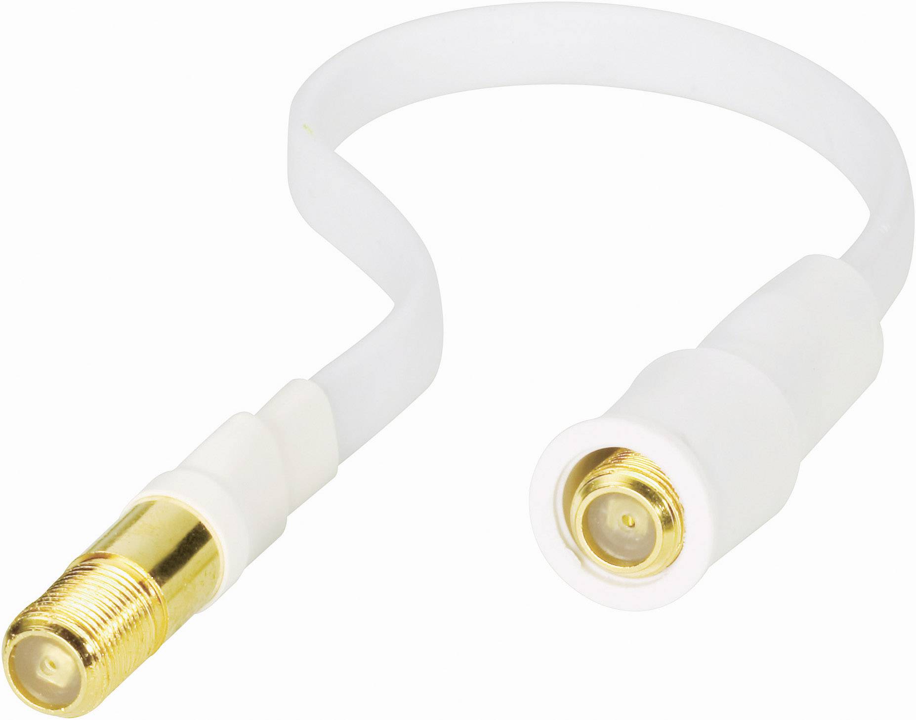 Renkforce SAT Cable extension [1x F socket - 1x F socket] 20.00 cm 85 dB Window duct White