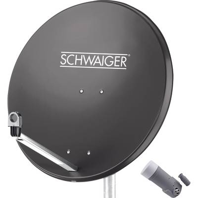 Satellite dish by Schwaiger with mounting bracket and LNB.