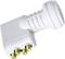 White satellite LNB with four gold-coloured connectors, marked with 'smart'.