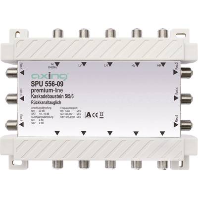 Axing SPU 556-09 SAT cascade multiswitch Inputs (multiswitches): 5 (4 SAT/1 terrestrial) No. of participants: 6