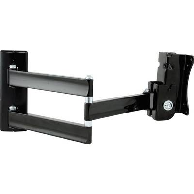 TV wall mount with a swivelling arm in black, suitable for flexibly positioning a television or monitor.