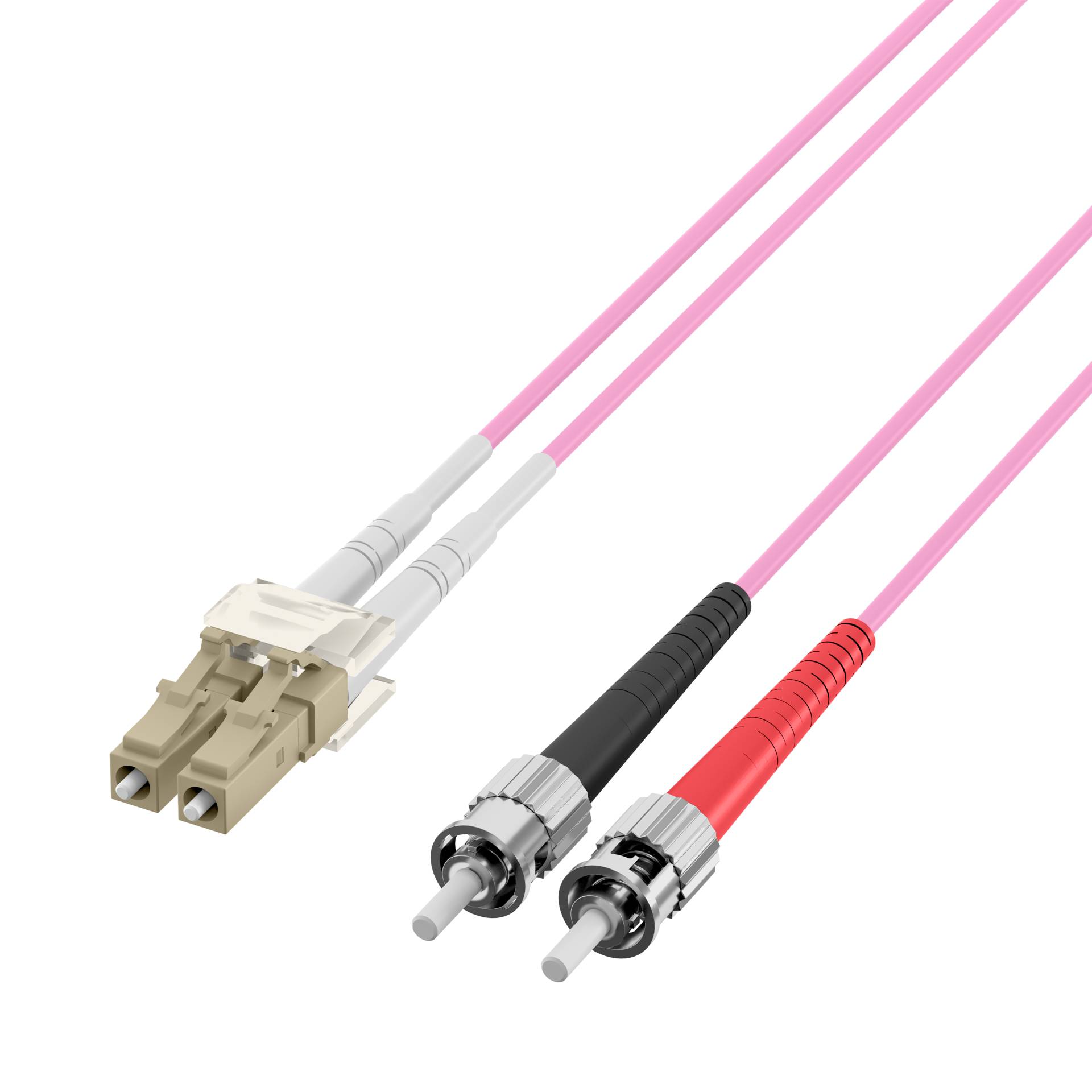 EFB Elektronik O0326.0,5 Fibreglass FO Cable 0.50 m Violet [1x LC plug - 1x ST plug] 50/125 µ Multimode OM4-2