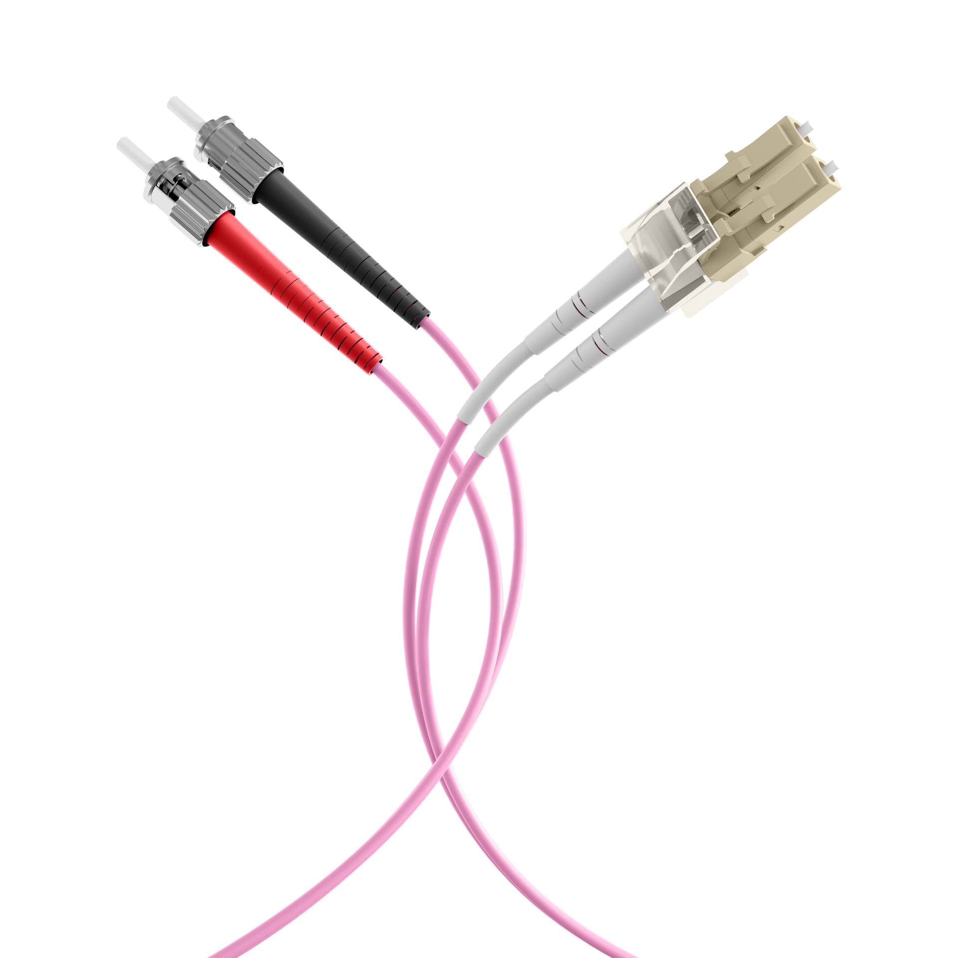 EFB Elektronik O0326.0,5 Fibreglass FO Cable 0.50 m Violet [1x LC plug - 1x ST plug] 50/125 µ Multimode OM4-3