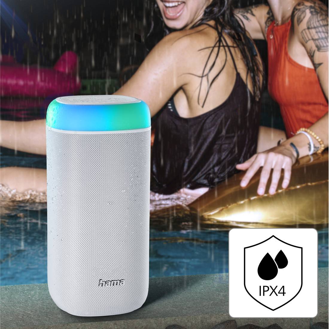 Hama Bluetooth speaker Aux, Handsfree, spray-proof, portable White-2