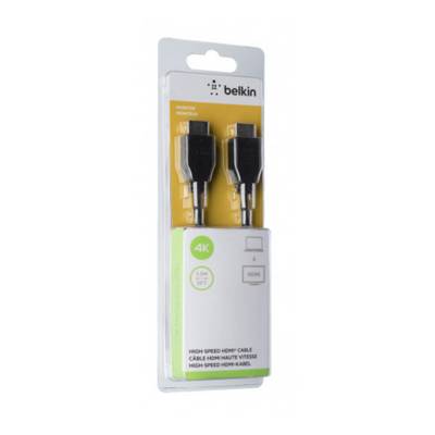 Belkin HDMI Cable HDMI-A plug, HDMI-A plug 2.00 m Black F3Y021bt2M Audio Return Channel, gold plated connectors, 4K UHD -1