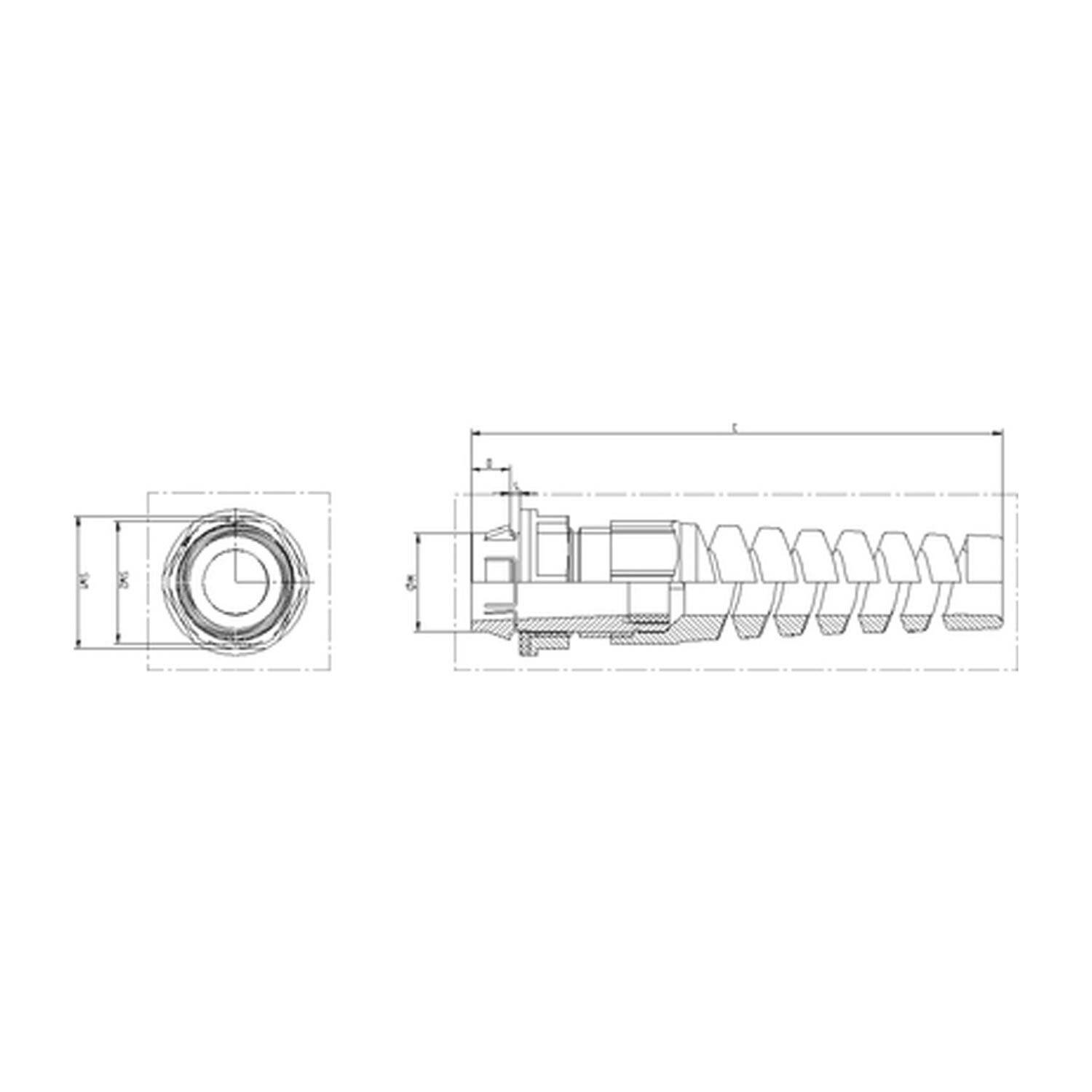 Symbol image for LAPP 53112890 Cable gland with bend relief M25 Polyamide Silver-grey (RAL 7001) 1 pc(s)
