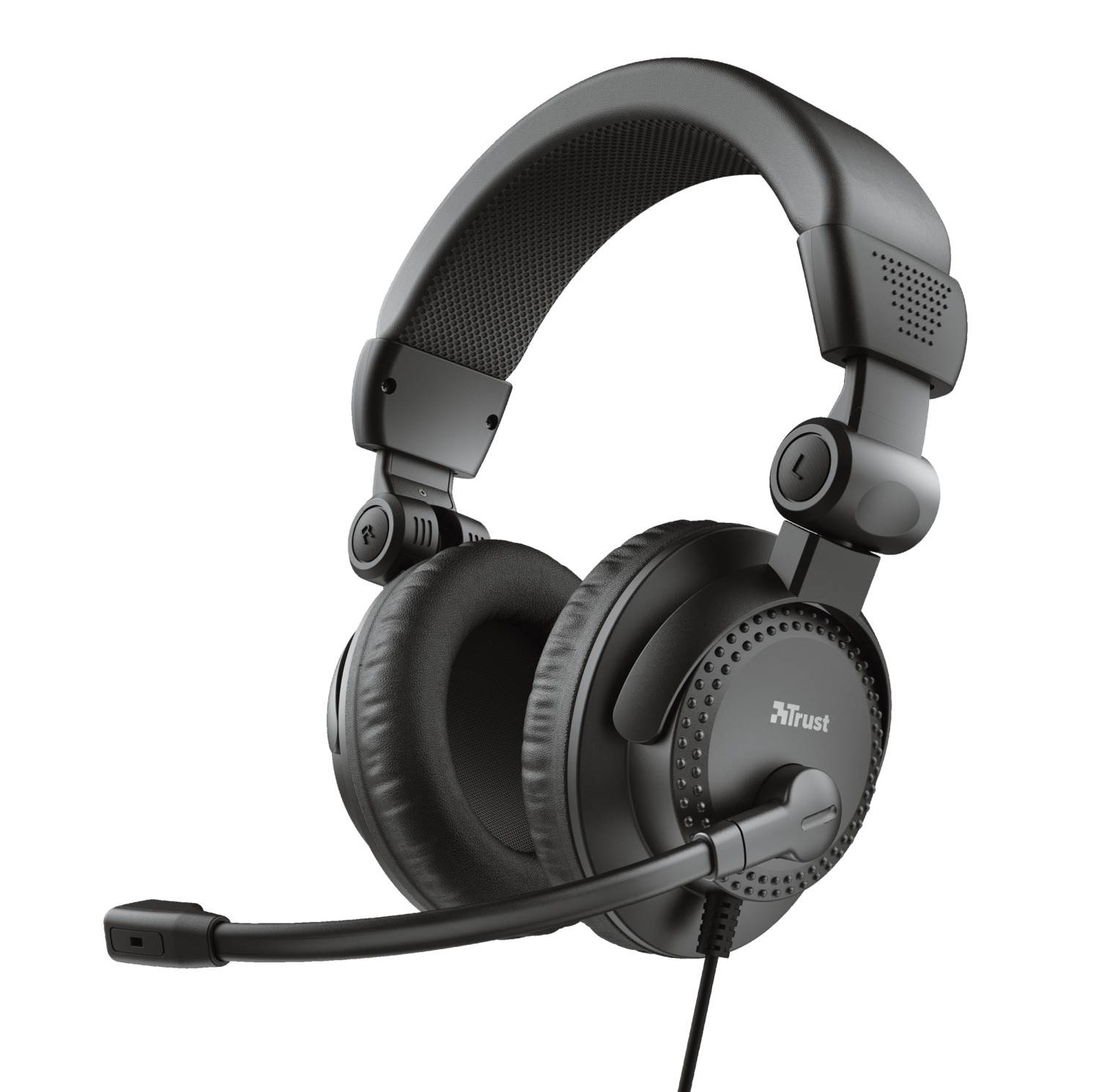 Trust Como PC Over-ear headset Corded (1075100) Black Volume control, Foldable-3