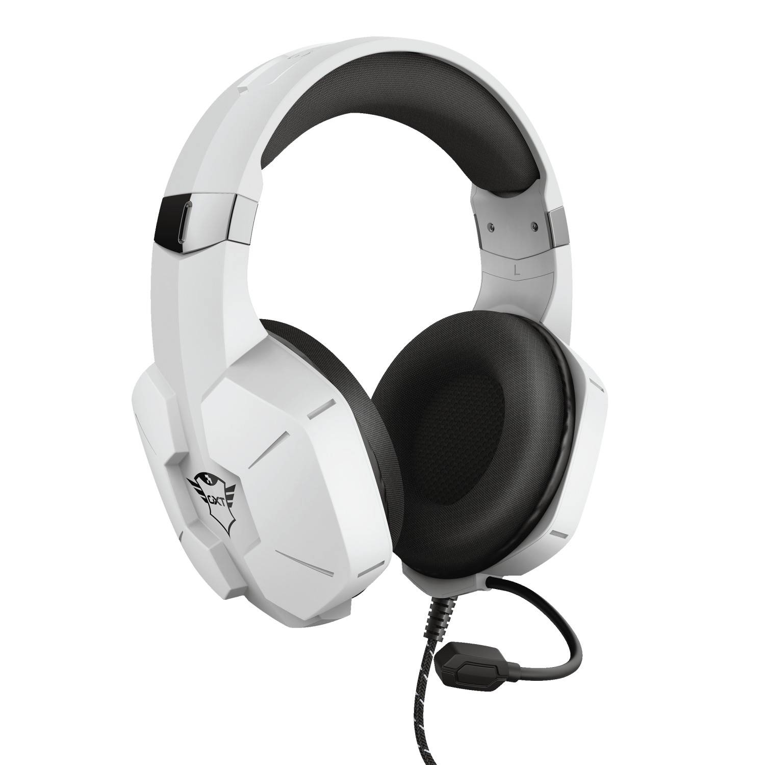 Trust GXT323W Carus Over-ear headset Corded (1075100) Stereo White Volume control, Microphone mute Gaming-9