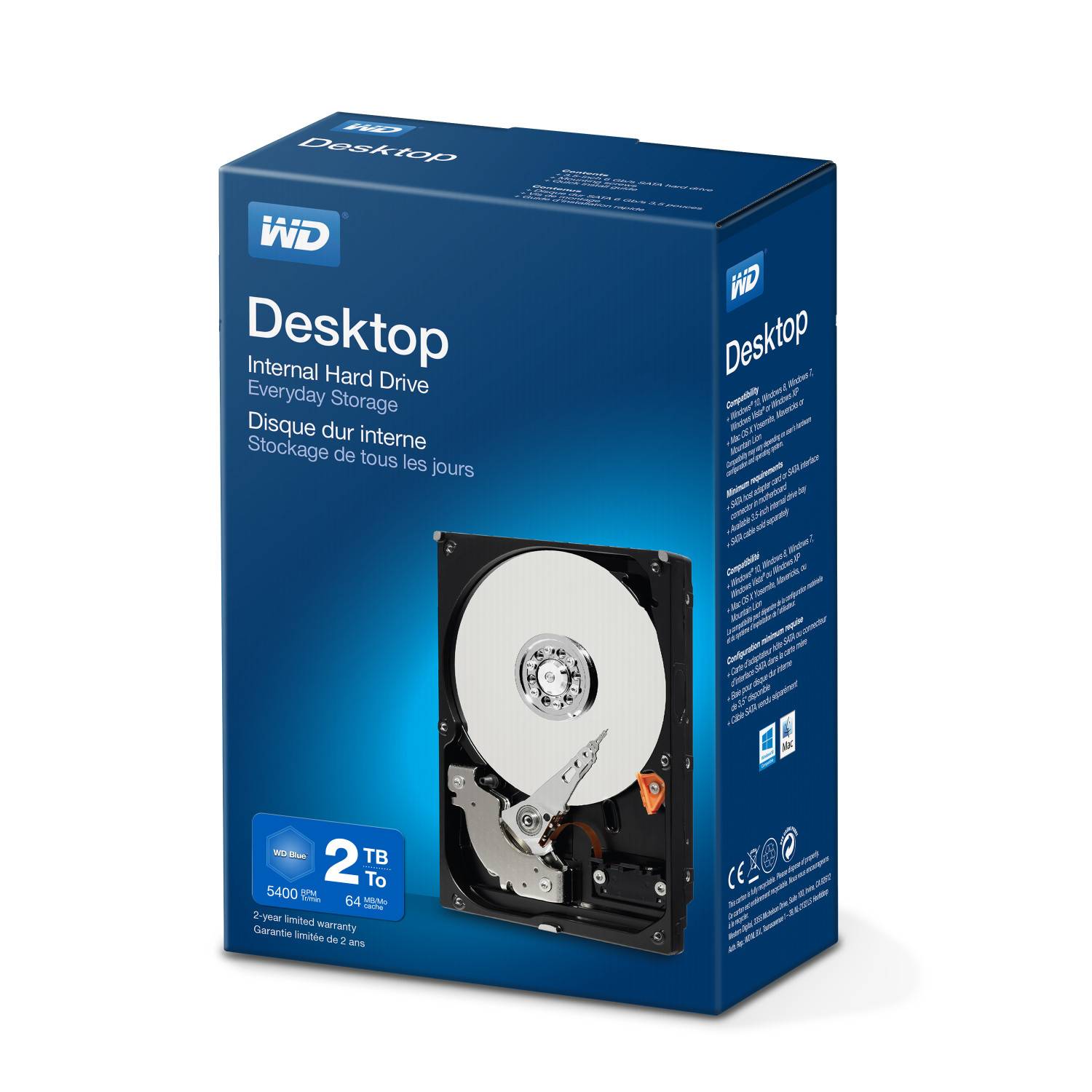 Western Digital Desktop Everyday 2 TB 3.5" (8.9 cm) internal HDD SATA III WDBH2D0020HNC-ERSN Retail-2