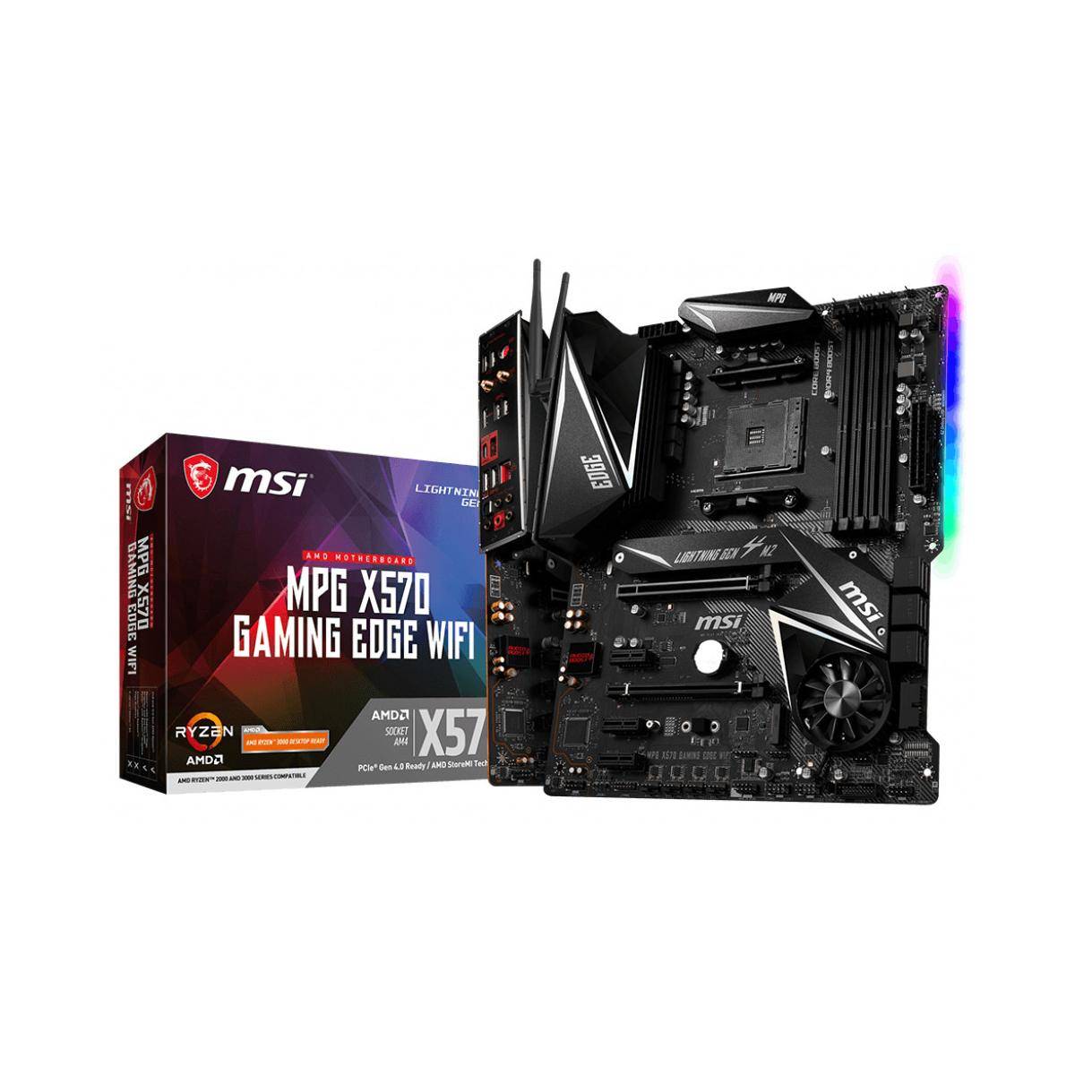 MSI Gaming MPG X570 Gaming Edge WiFi Motherboard PC base AMD AM4 Form factor (details) ATX Motherboard chipset AMD® X570-5