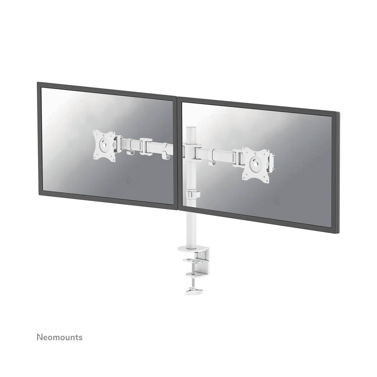 Neomounts NM-D135DWHITE 2x Monitor desk mount 25,4 cm (10") - 68,6 cm (27") Swivelling, Swivelling, Tiltable White-2
