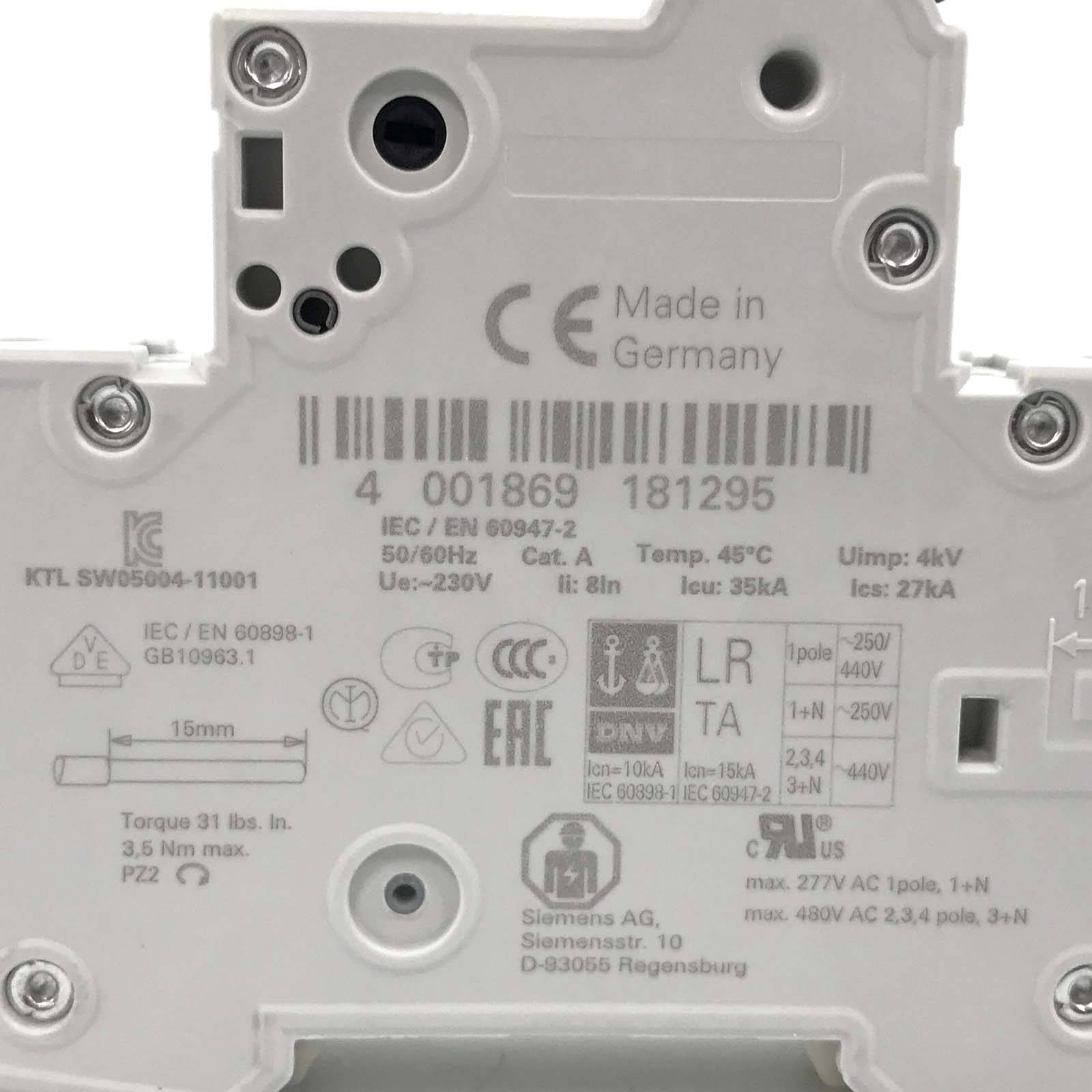 Siemens 5SY41057 5SY4105-7 Circuit breaker 0.5 A-3