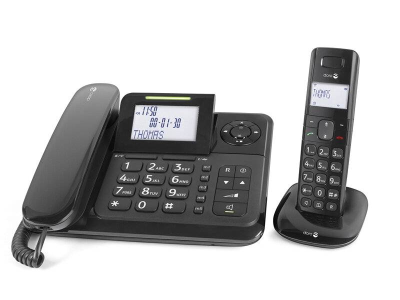 doro Comfort 4005 Combo Corded Big Button Visual call notification, Answerphone, Hands-free Backlit Black-4