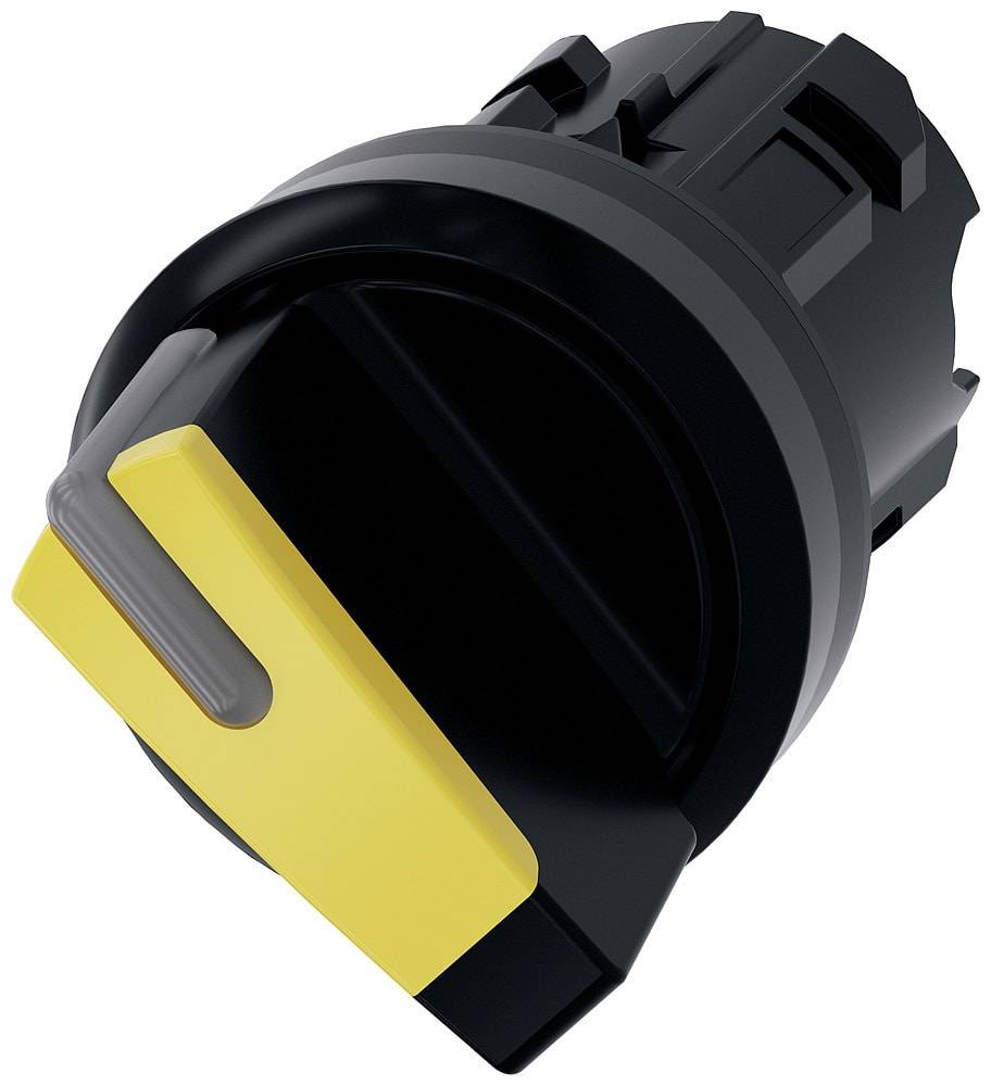 Siemens 3SU10022BC300AA0 3SU1002-2BC30-0AA0 Knob-head switch Front ring (PVC), illuminable Toggle Black, Yellow 1 x 45 ° 1 pc(s)