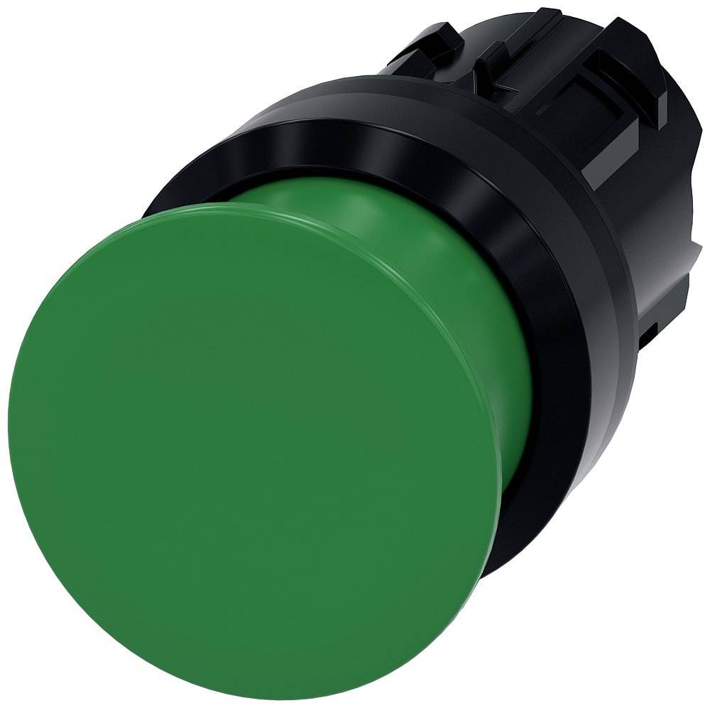 Siemens 3SU10001AD400AA0 3SU1000-1AD40-0AA0 Mushroom head pushbutton Front ring (PVC) Button Black, Green 1 pc(s)