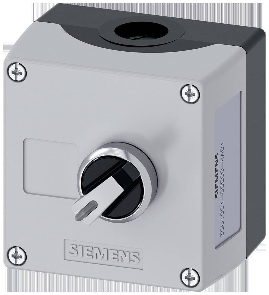 Siemens 3SU18010BE004AB1 3SU1801-0BE00-4AB1 Enclosure for floor mounting, Front ring (steel), + label Toggle Black, Silver 1 pc(s)