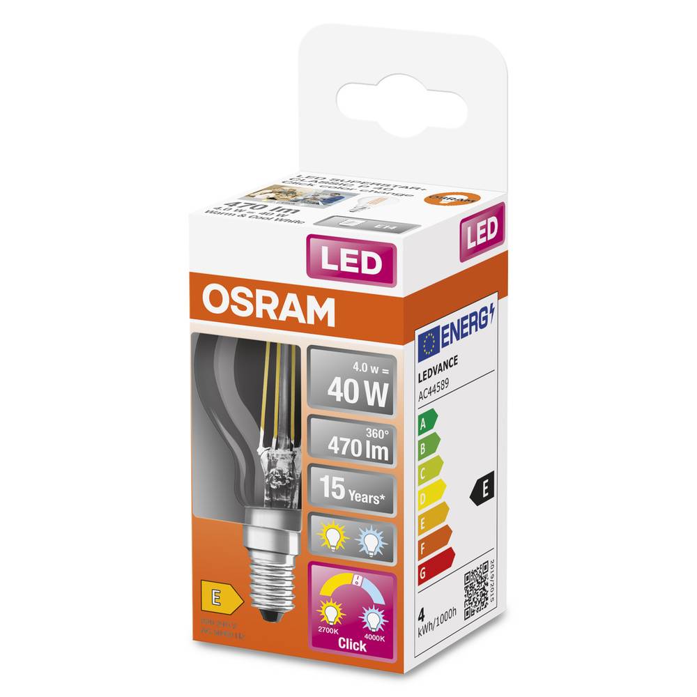 OSRAM 4058075434745 LED (monochrome) EEC E (A - G) E14 Pear shape 4 W = 40 W Warm white to cool white 1 pc(s)-2