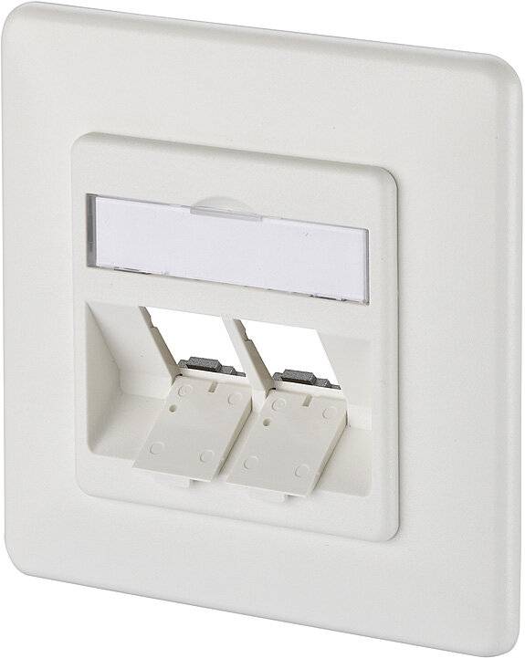 Metz Connect 1309151002-E Network outlet Flush mount Insert with main panel and frame Unequipped 2 ports Grey-1