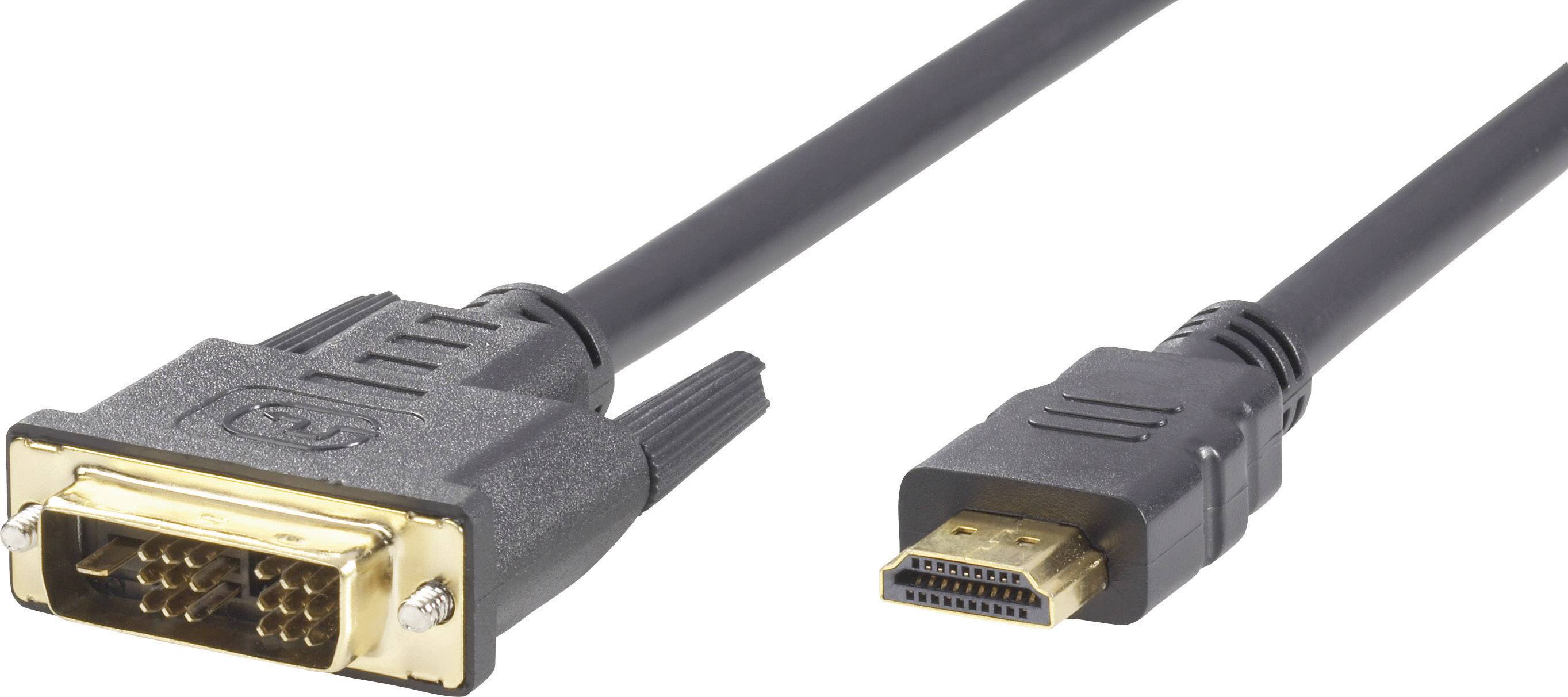 DVI / HDMI Cable HDMIA plug, DVID 18+1pin plug 1.80 m Black 971358