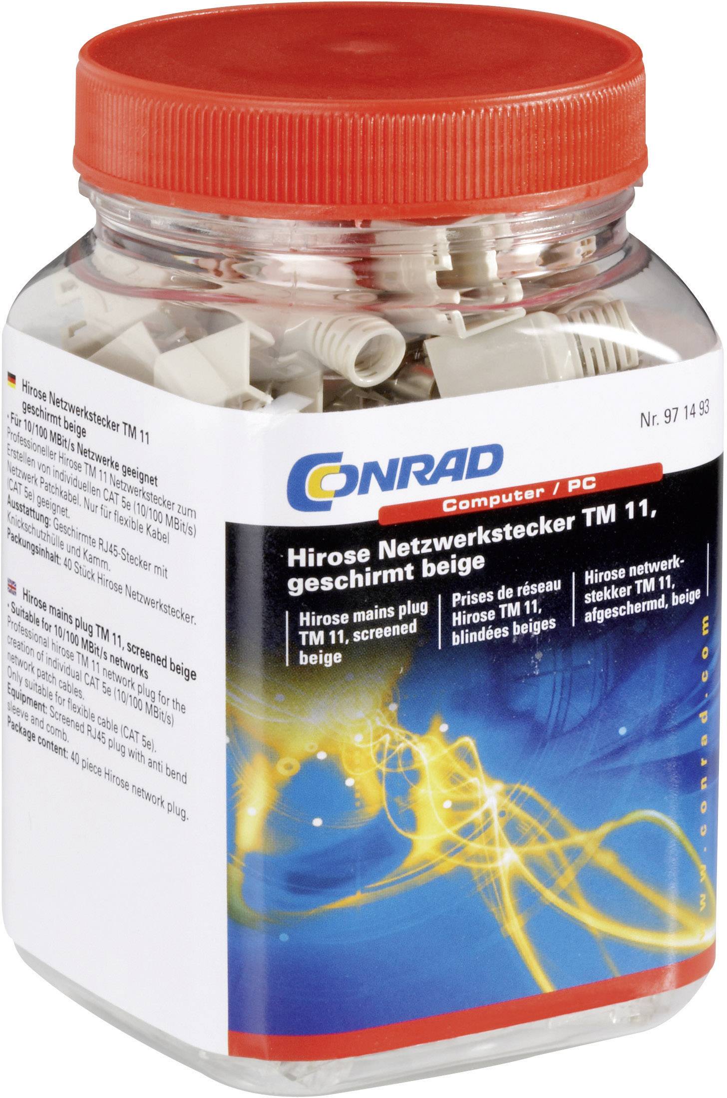 Hirose Electronic TM 11 Network Plug TM 11, Shielded Beige 8P8C RJ45 Plug, straight Beige-1