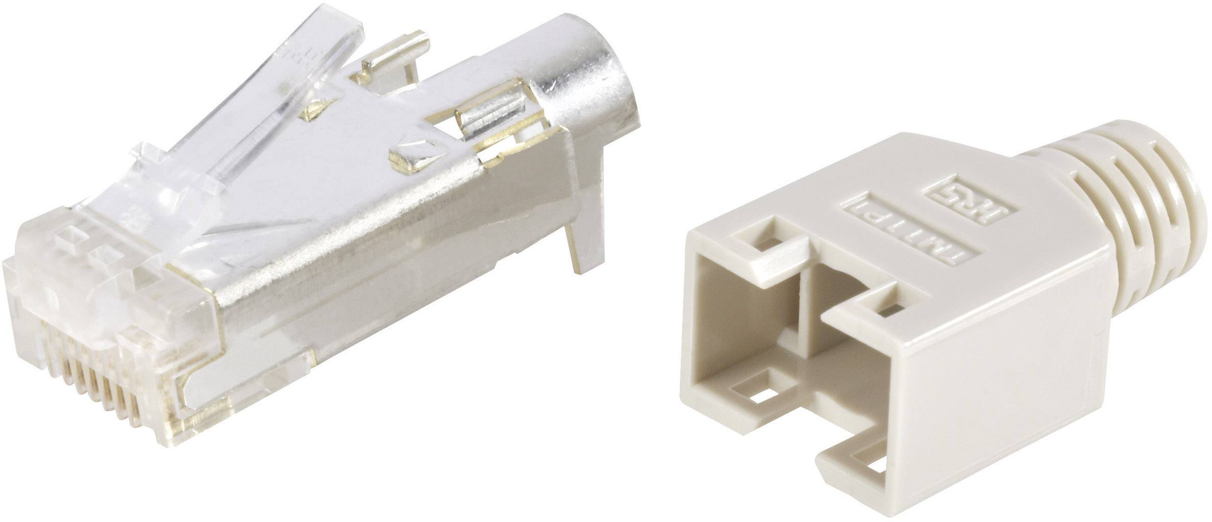 Hirose Electronic TM 11 Network Plug TM 11, Shielded Beige 8P8C RJ45 Plug, straight Beige-2
