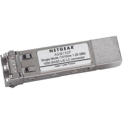 Network Transceiver Module 'NETGEAR AGM732F' for Single Mode, 1310nm, 1.25 GBd, 1000 BASE-LX/LX, LC connector.