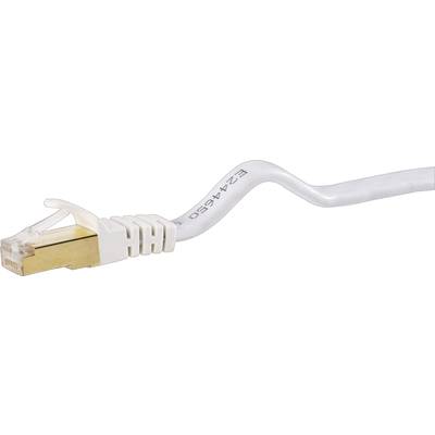 971689 RJ45 Network cable, patch cable  U/FTP 10.00 m White highly flexible, incl. detent 1 pc(s)