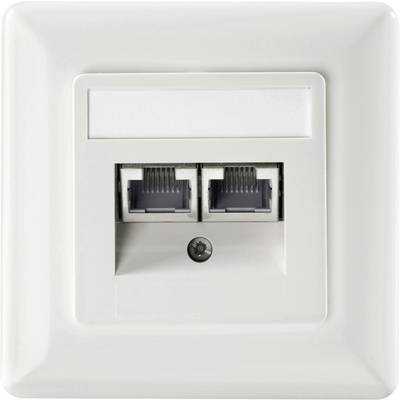 Setec 649290 Network outlet Flush mount Insert with main panel and frame CAT 6  Pure white