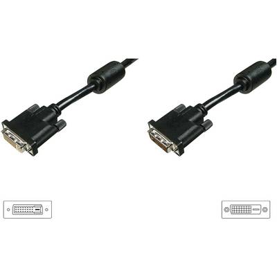 Two black DVI cables with connectors at each end, used for transmitting digital video and audio signals.