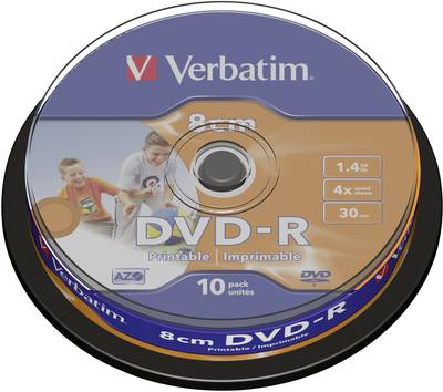 Søjle adjektiv fiktion Verbatim 43573 Blank 8 cm Mini DVD-R 1.4 GB 10 pc(s) Spindle Printable |  Conrad.com