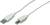 A white USB cable with a standard USB plug on one side and a square plug on the other side.