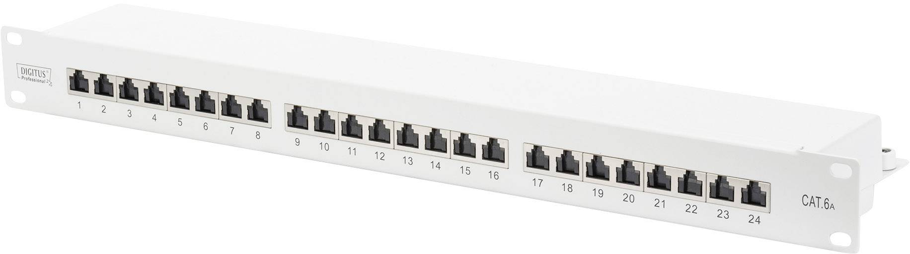 Digitus DN-91624S-EA 24 ports Network patch panel 483 mm (19") CAT 6A 1 U Grey-white (RAL 7035) Equipped