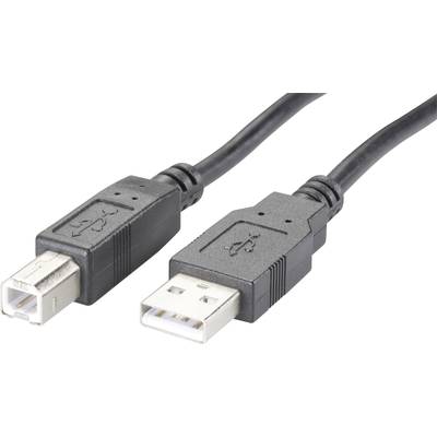 Renkforce USB cable  USB-A plug, USB-B plug 0.50 m Black  975107